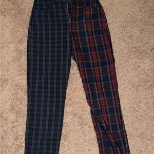 Hollister Plaid Skinny Pants - Blue and Red